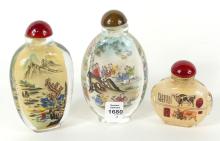 3 CHINESE GLASS SNUFF BOTTLES