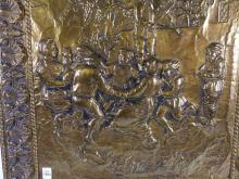 IMPRESSIVE ANTIQUE BRASS WALL PLAQUE