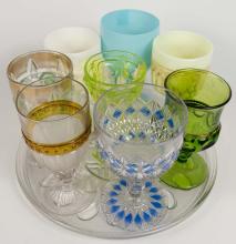 8 ANTIQUE GLASS GOBLETS