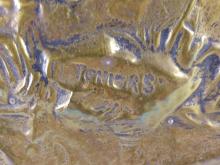 IMPRESSIVE ANTIQUE BRASS WALL PLAQUE