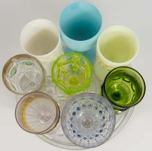 8 ANTIQUE GLASS GOBLETS