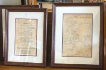 HISTORICAL THREE-PIECE FRAMED SET