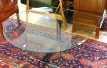 DESIGNER GLASS TEAR DROP COFFEE TABLE