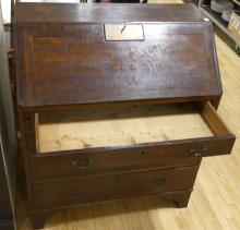 OAK SLANT-FRONT DESK