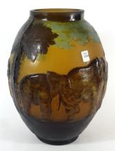 LARGE ART GLASS VASE