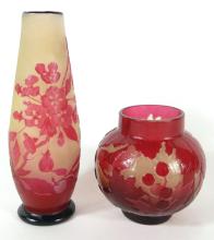 2 ART GLASS VASES