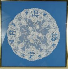 4 FRAMED DOILIES