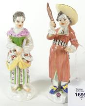 2 MEISSEN PORCELAIN CABINET FIGURINES