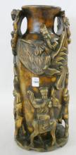 CARVED CHINESE WOODEN VASE