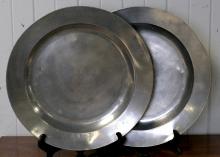 RARE PEWTER CHARGERS