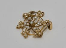 PEARL & DIAMOND BROOCH