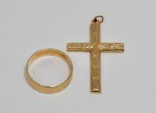 GOLD CROSS & RING