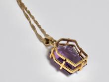 AMETHYST PENDANT AND CHAIN