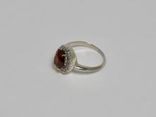 FIRE OPAL & DIAMOND RING