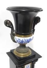 FRENCH BLACK MARBLE URN