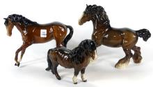 3 BESWICK HORSE FIGURINES