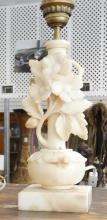 TWO ALABASTER TABLE LAMPS
