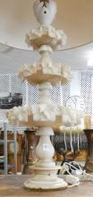 TWO ALABASTER TABLE LAMPS