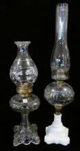 TWO ANTIQUE OIL LAMPS