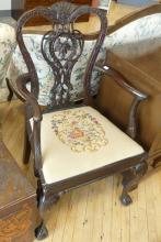 ANTIQUE CHIPPENDALE ARMCHAIR