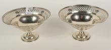 PAIR OF STERLING BON BON DISHES