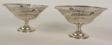 PAIR OF STERLING BON BON DISHES