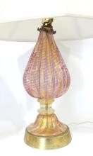 PAIR OF MURANO GLASS TABLE LAMPS