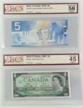 6 GRADED CANADIAN NOTES