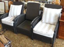 THREE LA-Z-BOY RECLINING PATIO ARMCHAIRS