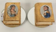 NAPOLEON AND JOSEPHINE MATCH BOX HOLDERS