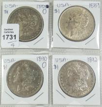 4 U.S. SILVER DOLLARS