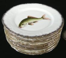 ANTIQUE PORCELAIN FISH SERVICE