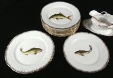 ANTIQUE PORCELAIN FISH SERVICE