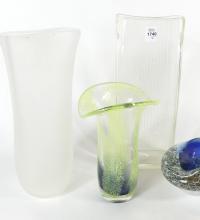 4 PIECES ARTISAN ART GLASS