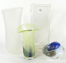 4 PIECES ARTISAN ART GLASS