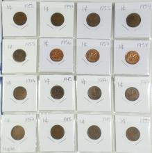 42 CANADIAN COINS