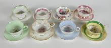 8 ENGLISH FLORAL CUPS & SAUCERS