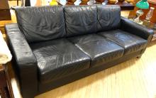 BLACK LEATHER SOFA