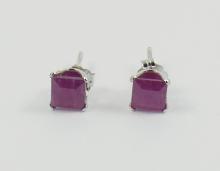 PAIR RUBY EARRINGS