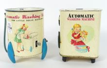 2 WIND-UP TOY WASHING MACHINES