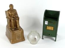 3 NOVELTY COIN BANKS