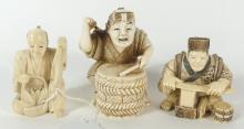 3 JAPANESE IVORY CARVINGS