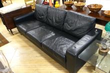 BLACK LEATHER SOFA