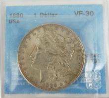 3 GRADED U.S. SILVER DOLLARS