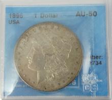 3 GRADED U.S. SILVER DOLLARS