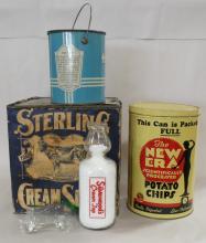 BOX LOT OF TINS, ETC.