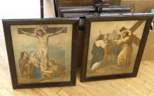 19TH CENTURY STATIONS OF THE CROSS FRAMED SET