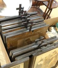 19TH CENTURY STATIONS OF THE CROSS FRAMED SET
