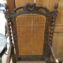 CARVED ANTIQUE MAHOGANY ARMCHAIR