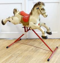 VINTAGE TIN ROCKING HORSE